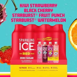 Sparkling Ice STARBURST Red Variety Pack 17 oz (Pack 12)