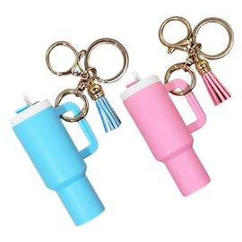 TTPSRY Mini Keyring, Cute Keychain for Mini Cup Fans, Mini Cup Shaped Pendant for Women Key Rings, Cute Keyrings, Sky Blue & Pink, Unit size