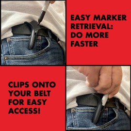 Arrow MH1AM Marker Holster for Construction Workers, Mechanics, and More, Clip-on Holster fits Most Belts, 1-Pack
