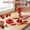 4-Piece Fruit Preparation Tools for Quick Snacks and Desserts, Strawberry