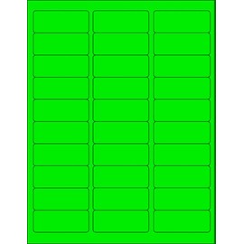 MACO Laser Green Fluorescent Labels, 1" x 2-5/8", 30 per Sheet, 750 per Pack (ML-8201)