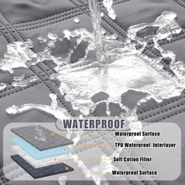 smiry Waterproof Dog Bed Cover Blanket, Soft Reversible Pet Blanket, Washable Leakproof Cats Dogs Couch Cover for Sofa, Couch, Furniture（30x70 Inch, Grey/Dark Grey