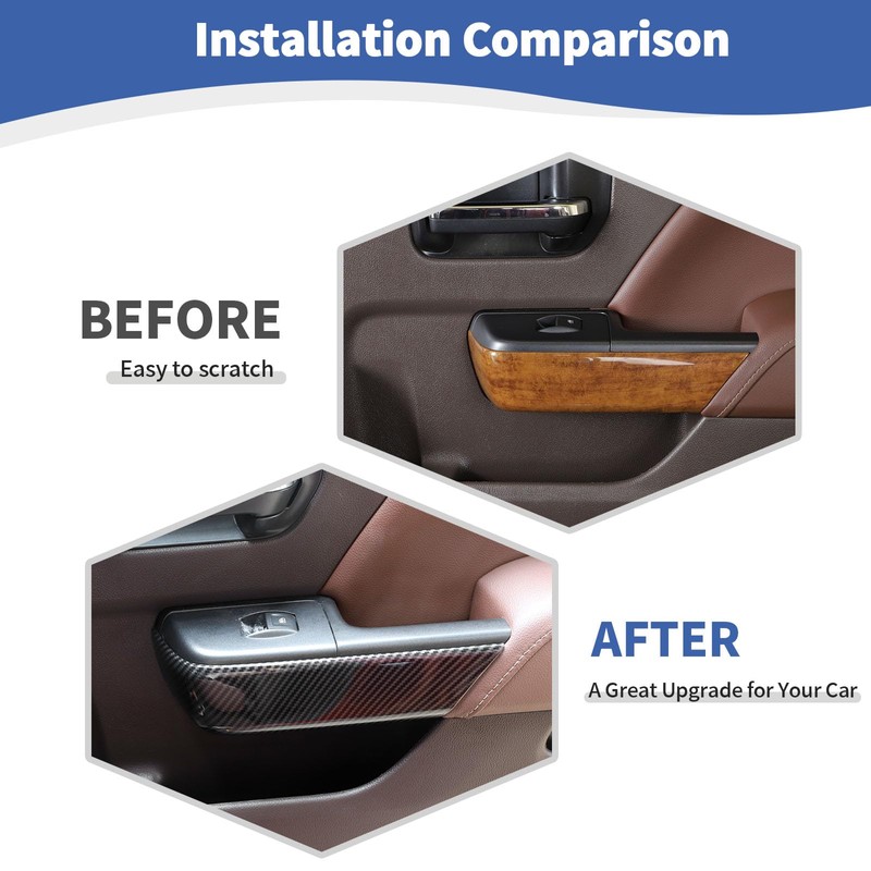 RT-TCZ for Silverado Carbon Fiber Inner Door Handle Panel Trim