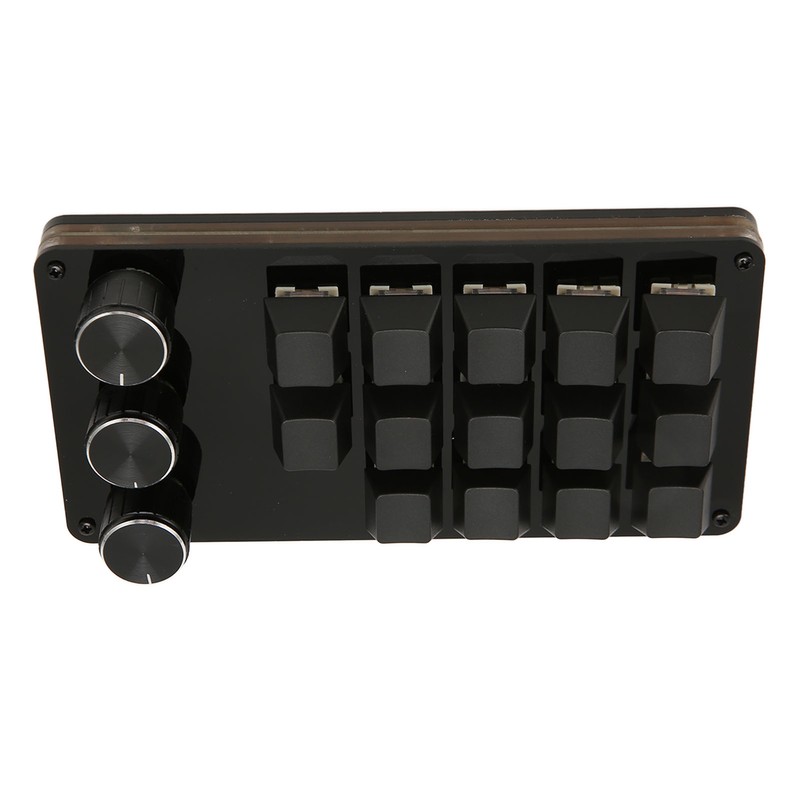 Mini Custom Keypad 14 Keys 3 Knobs Programmable Blue Switch