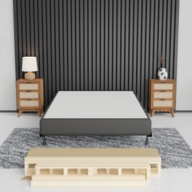 Greaton, 8-Inch Sturdy Box Spring for Mattress Support-Durable and Easy to Assemble Natural Wood Foundation for Twin, Black