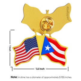 USA and Puerto Rico Crossed Flag Lapel Pin | American Puerto Rican National Friendship Souvenir Gifts for Men & Women | US Puerto Rico Double Flag Patriotic Pins for Hat, Tie, and Backpack (1pc)