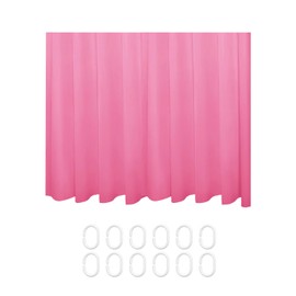 1 Piece Rose Red Shower Curtain 180*180cm, 12 White Shower Curtain Rings, Separate Wet and Dry Bathroom, Waterproof and Mildew Proof Pure Color Shower Curtain, Available for Bathroom and Kitchen