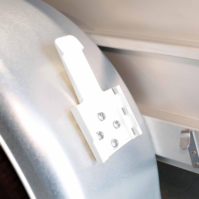 The Drive Wheel Chocks Set (2 Pieces) with Holder, White,