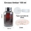 2CLIC.MX 200 Frasco Bote Capsulero Ambar 150 Ml Tapa Blanca
