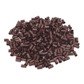Vlasy Micro Rings Links Beads,3.4mm Microlink Beads Non-Silicone Copper Tubes Microbead for Hair Feathers,I-Tip Hair Extensions (400Pcs, Brown)