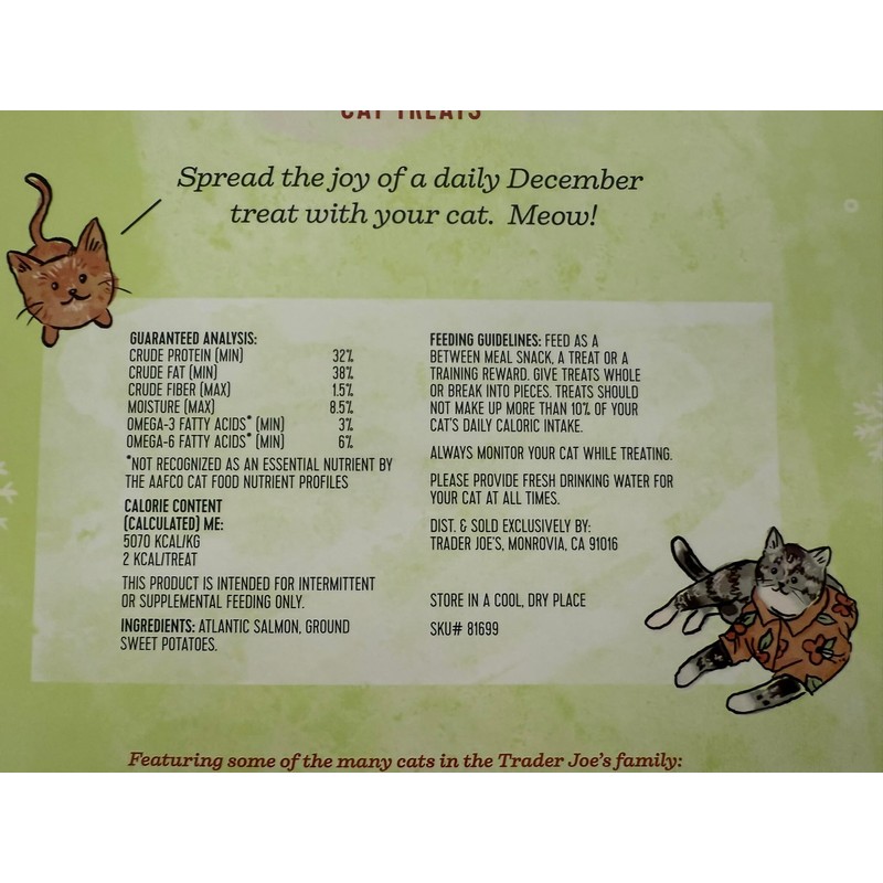 Trader Joe's Advent Calendar for Cats - Salmon and Dried,