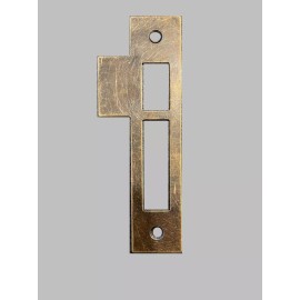 Antique Style Door Strike Plate, Mortise, Keeper, Striker, Brass, 4-3/8” SB