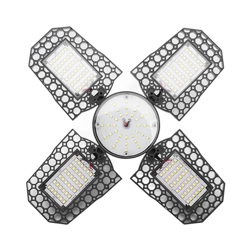 LED Garage Lights Foldable 4 Leaves 100W High Brightness Energy