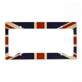 CafePress Union Jack License Plate Holder Aluminum License Plate Frame, License Tag Holder