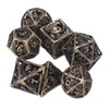 7pcs Copper Dice Set Polyhedral Hollow Clear Number Balancing Table