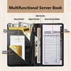 Server Book for Waitress,Leather Waitress Book Organizer with Zipper Pocket