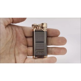 XIKAR Pipeline Soft Flame Lighter, Flint ignition, Black Gold, Lifetime Warranty