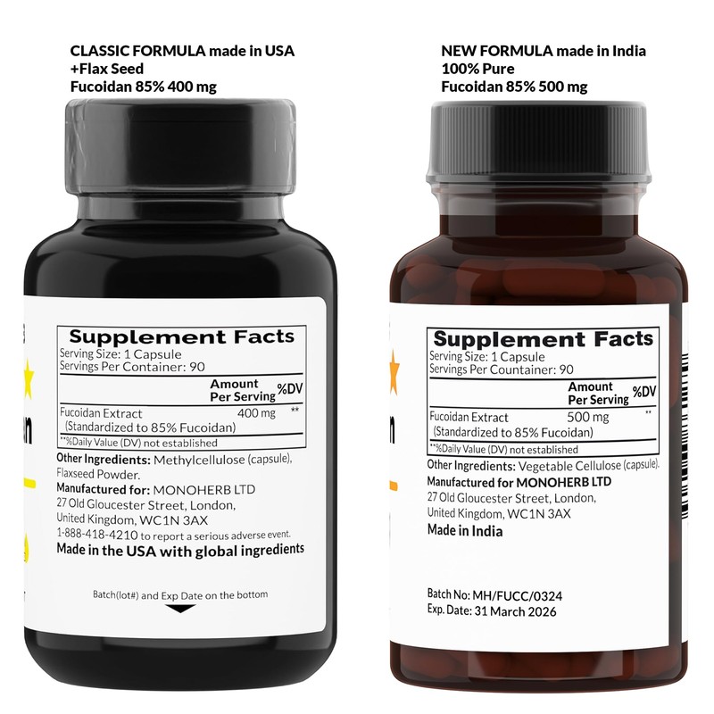 MONOHERB Fucoidan 85% 500 mg - 90 Capsules