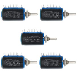 WXD3-13-2W Precision Multi-Turn Potentiometer 1K 2.2K 3.3K 4.7K 10K 22K 47K 100K Ohm 10 Laps Wire Wound Potentiometers 5pcs (10K)
