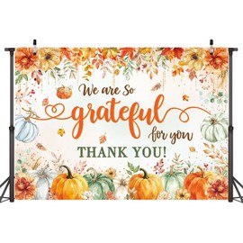 Grateful Thanksgiving Backdrop 8x6FT We are So Grateful for You Thank You Fall Backdrop