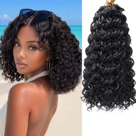8 Packs Curly Crochet Hair 14inch GoGo Curl Crochet hair for Women 1B#