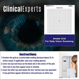 Amsler Eye Grid with Magnetic Back - Daily Vision Screening Tool for Macular Degeneration & Glaucoma Patients by Clinical Experts (2 Pack)