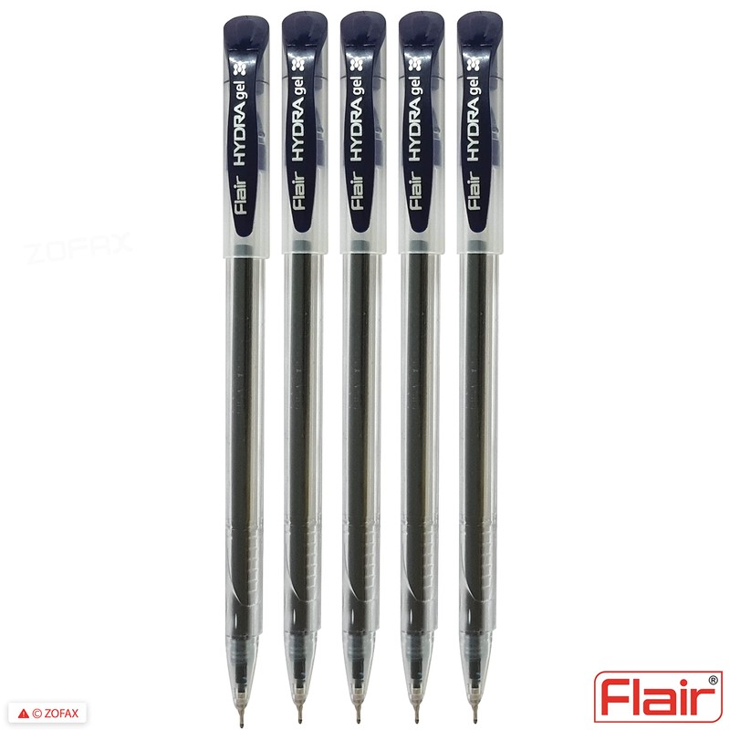 5 x 0.5mm FLAIR Hydra BLUE Gel Pens Easy Grip