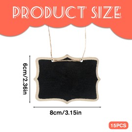 15 Pcs Reusable Mini Chalkboard Signs with Hanging String, Food Signs for Buffet, Hanging Chalkboard Sign for Party Buffet Food Name Tags