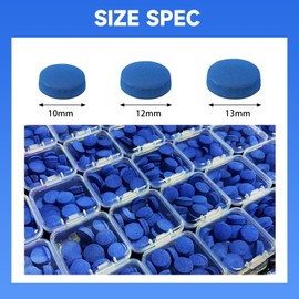 30PCS Billiard Pool Cue Tips Pool Cue Tips Replacement Kit 10mm 12mm 13mm Replacement Tips for Pool Cues and Snooker Billiard