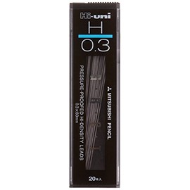 Uni Mechanical Pencil Lead Hi-Uni 0.3mm, H, 60mm x 20 (HU03300H)