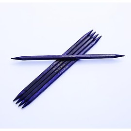 KnitPro J'Adore Cubics Double Pointed Knitting Needles Set of 5 - Wooden Needles for Socks, Hats, Mittens, Short Circular Knitting - 15 x 2.5 mm