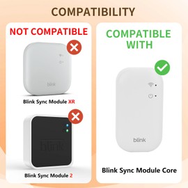 Outlet Wall Mount for Blink Sync Module Core, Sync Module Core Mount Bracket for Blink Security Camera Outdoor/Indoor with USB 3.0 Short Cable, No Messy and No Drill, Save Space-White