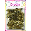 Dream World Self Hinge Barrette Chubby Ribbon Gold 24 Piece