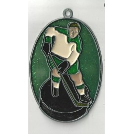 Unbranded Hockey Player Suncatcher or Ornament w/Suction cup (New Old Stock)