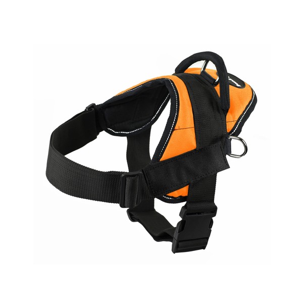 Dean & Tyler Fun "Clear" Large Patch Orange Harness with Reflective Trim