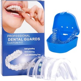 4 Pack Knirscherschiene für Nacht, Zahnschiene Mundschutz Set, Aufbissschiene für Nacht, Benutzt für Reduziert Zahnschiene Knirschen, Effektiv Schnarchstopper Beisschiene Zähne, Verbessert den Schlaf