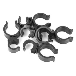 X AUTOHAUX 5 Pcs Vehicle Plastic Fasteners Oil Pipe Clip Retainer Double Hole Holder Clamp Black 23.2x44.7mm