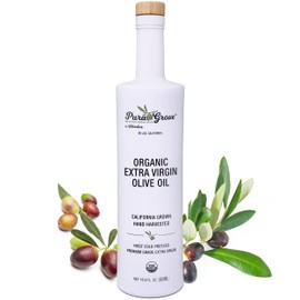 Pura Grove Organic Cold Pressed Extra Virgin Olive Oil Premium Grade - High Polyphenol - Hand Harvested & California Grown - 16.9Oz Opaque Glass Bottle
