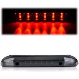 CHEDA Third 3D Brake Lights, Compatible with 2001-2004 Nissan Frontier Pickup, Smoky Lens Black Housing LED Bar Tail Cargo Lamp