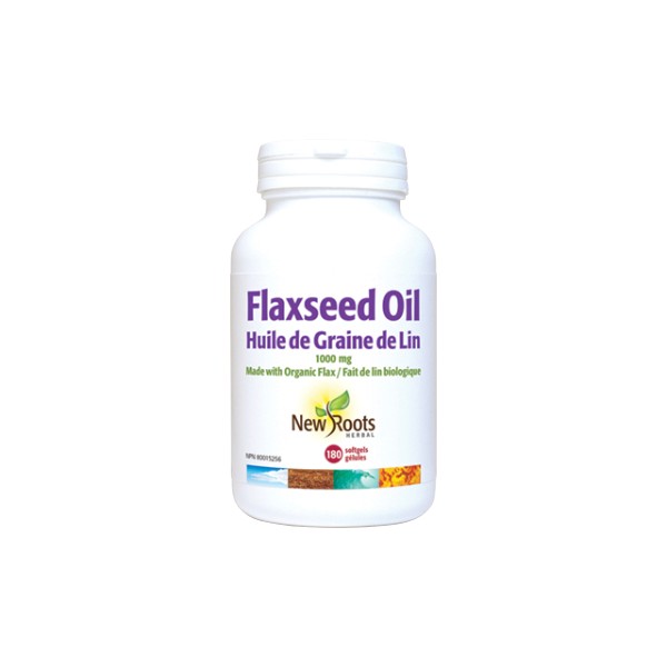 New Roots Flaxseed Oil (Certified Organic) 1,000mg - 180 Softgels