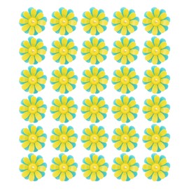 30PCS Hummingbird Feeders Replacement Flowers Brightly Colored Bird Feeder Feeding Ports Parts Easy to Clean Green + Yellow (with Yellow Core)