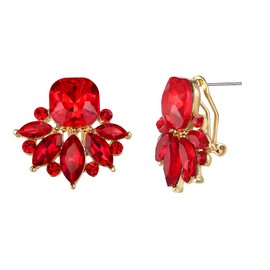 Clearine Stud Earrings Rhinestone Crystal Marquise Square Earrings for Women Party Prom Clear Silver Tone, Crystal, Crystal