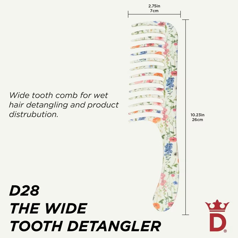 Denman D28 Deluxe Floral Fantasies Wide Tooth Detangle Comb