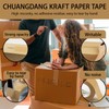 Brown Kraft Paper Tape,130mic x2''x 55Yards,3 Rolls,Writable & Uncoated Kraft