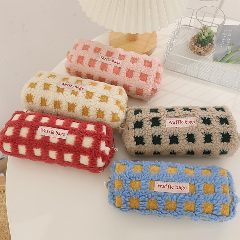 Pencil Case, Cute Pen Case, Fluffy, Pen Pouch, Simple, Zip