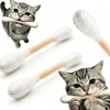 Cat Qtip Toy, Natural Wool Braided Giant Q Tip Cat