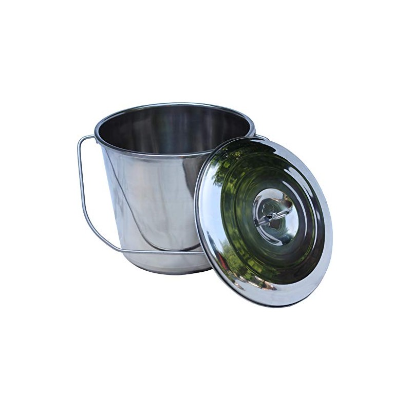 Stainless Steel Milk Pail Bucket, with Handle, and Open Lip