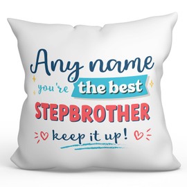 MUGFFINS STEPBROTHER Cushion Padding included - in English - Keep it up! - Funny gift - Pillow: cover and filling 15.7x15.7 inches