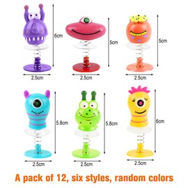 Wishstar Pack of 12 Monster Jumping Toys, Party Gifts for Children, Jumping Monster, Monster Party Decoration, Party Gifts for Children, Toys, Birthday Gifts (6 Colours)