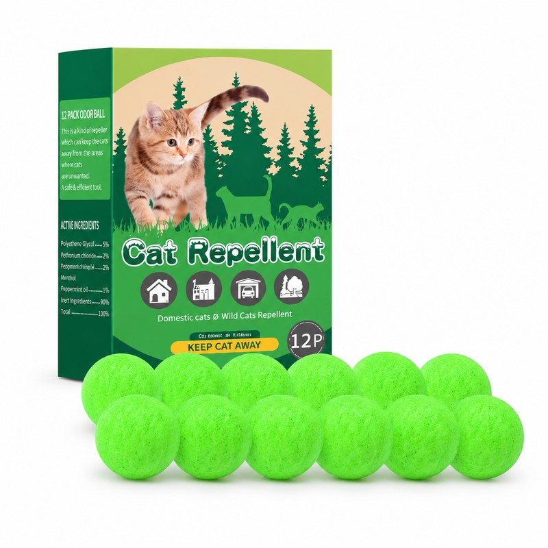 12 Pack Cat Deterrent Balls for Indoor & Outdoor Use